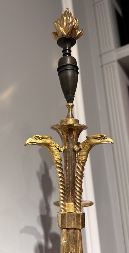 Paire de grands candélabres Louis XVI - Luminaires Style 