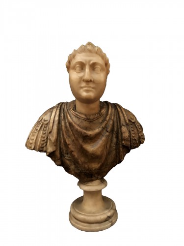 Petit buste de dignitaire romain, Travail italien du XVIIe siècle