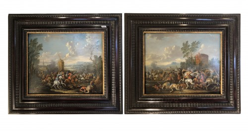 Paire de scènes de bataille attribuées à Karel Breydel (1678-1733)