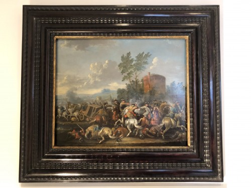 Paire de scènes de bataille attribuées à Karel Breydel (1678-1733) - Tableaux et dessins Style 
