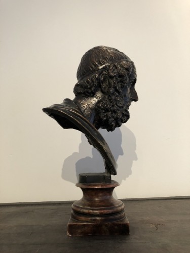Sculpture Sculpture en Bronze - Buste d'Homère, Italie fin XVIIe siècle