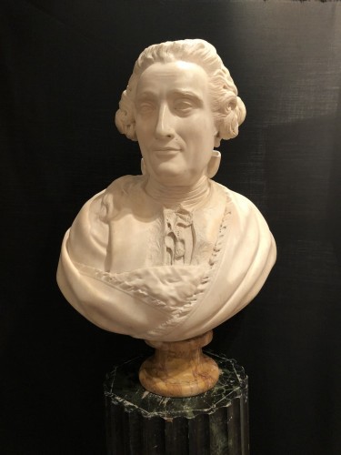 Sculpture Sculpture en Marbre - Buste présumé de Jean-Jacques Rousseau