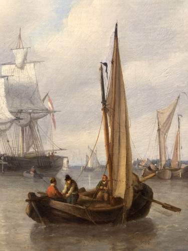 Tableaux et dessins  - Marine animée - George Willem Opdenhoff (1807-1873)