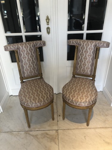 19th century - Pair of Louis XVI &quot;ponteuse&quot; chairs, attributed to George Jacob
