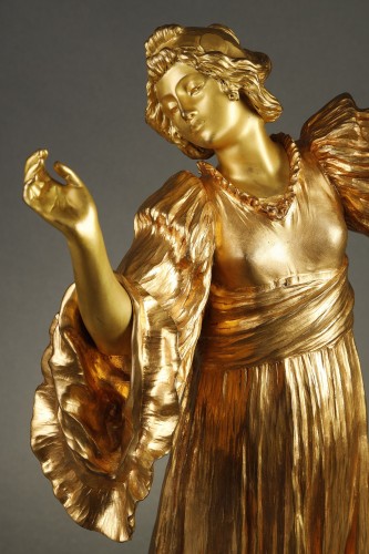 Sculpture Sculpture en Bronze - Danseuse au tambourin - Agathon Léonard (1841-1923)