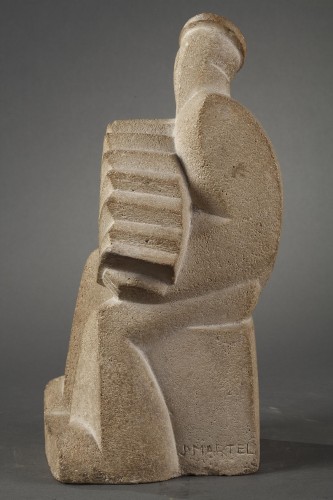 Accordéoniste - Jan et Joël MARTEL (1896-1966) - Sculpture Style Art Déco