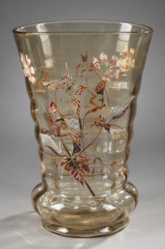 Glass & Crystal  - &quot;Cristallerie&quot; with Butterfly - GALLE Emile (1846-1904)