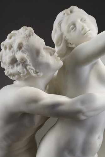 Sculpture Sculpture en Marbre - Pan et Syrinx - Albert-Ernest CARRIER-BELLEUSE (1824-1887)