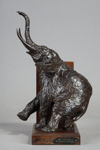 Pair of bookends with Elephants - Ary BITTER (1883-1973) - Art Déco