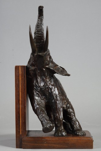 Antiquités - Pair of bookends with Elephants - Ary BITTER (1883-1973)