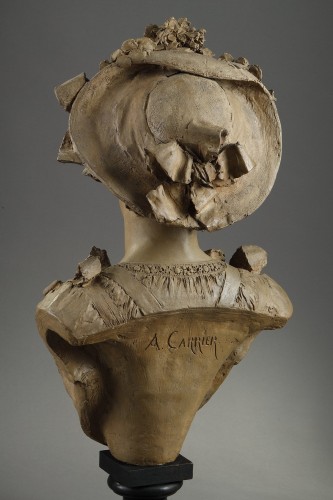 Antiquités - Femme au chapeau fleuri - Albert-Ernest Carrier-Belleuse (1824-1887)
