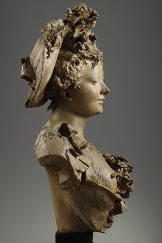 Antiquités - Femme au chapeau fleuri - Albert-Ernest Carrier-Belleuse (1824-1887)