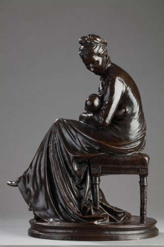 Motherhood - Jules DALOU (1838-1902) - Sculpture Style Napoléon III