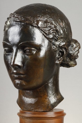 Sculpture Sculpture en Bronze - Tête de jeune fille - Paul BELMONDO (1898-1982)
