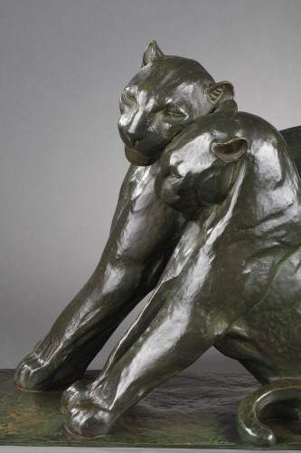 20th century - André-Vincent BECQUEREL (1893-1983) - Two panthers