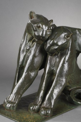 André-Vincent BECQUEREL (1893-1983) - Two panthers - Art Déco