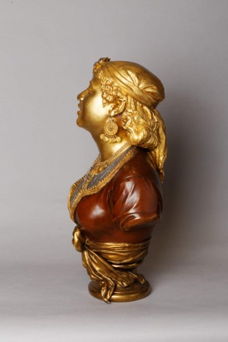 Sculpture Sculpture en Bronze - Buste de Femme Orientale - Emile GUILLEMIN (1841-1907)