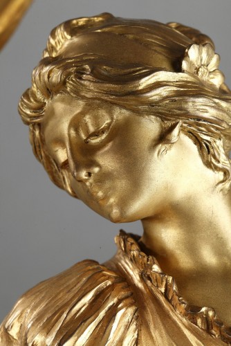 Lampe "Danseuse à L'Écharpe" - Agathon LÉONARD (1841–1923) - Art nouveau