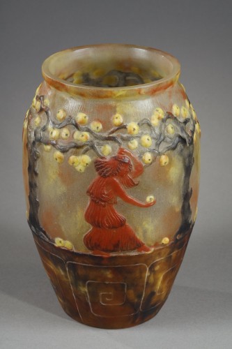 Vase known as &quot;Garden of Hesperides&quot; - Gabriel ARGY-ROUSSEAU (1885-1953) - Glass & Crystal Style Art Déco