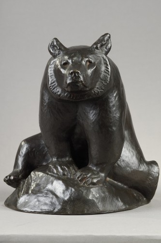 Sculpture Sculpture en Bronze - Ours des Pyrénées assis - Georges GUYOT (1885-1972)