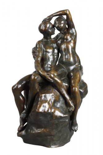 A seated Couple - Louis-Eugène DEJEAN (1872-1953)