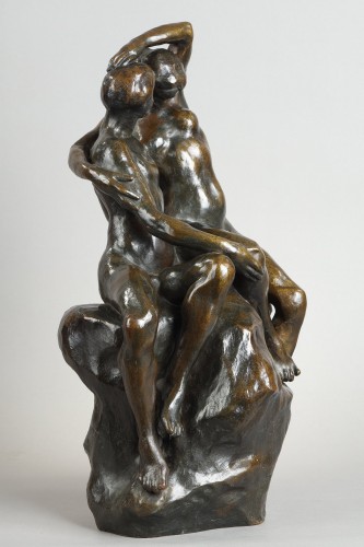 A seated Couple - Louis-Eugène DEJEAN (1872-1953) - Sculpture Style Art nouveau