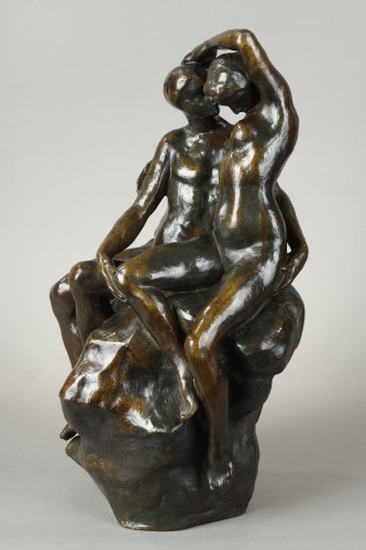 Art nouveau - A seated Couple - Louis-Eugène DEJEAN (1872-1953)