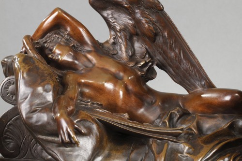 Sculpture Sculpture en Bronze - Cupidon et Psyché - Albert-Ernest CARRIER-BELLEUSE (1824-1887)