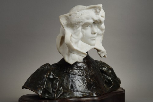 Sculpture Sculpture en Marbre - Sarah Bernhardt - Paul François BERTHOUD (1870-1939)