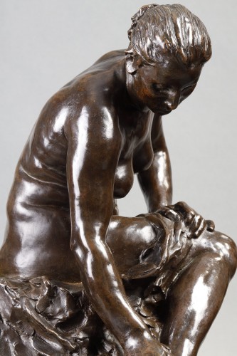 XIXe siècle - Baigneuse s'essuyant le pied droit - Aimé-Jules DALOU (1838-1902)