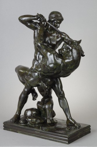 Theseus slaying the Minotaur - Antoine-Louis BARYE (1796-1875) - Sculpture Style Napoléon III