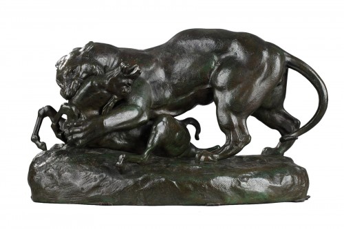 Tigre surprenant une antilope - Antoine-Louis BARYE (1796-1875)