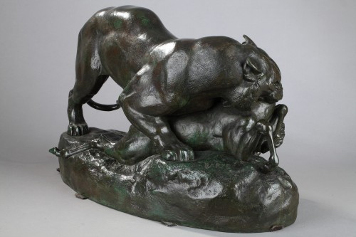 Sculpture  - Tiger surprising an antelope - Antoine-Louis BARYE (1796-1875)