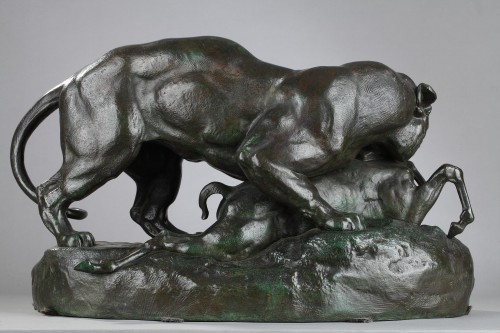 Tigre surprenant une antilope - Antoine-Louis BARYE (1796-1875) - Galerie Tourbillon