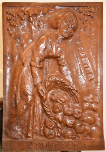 20th century - Set of 4 carved panels - Edouard CHASSAING (1895-1974)