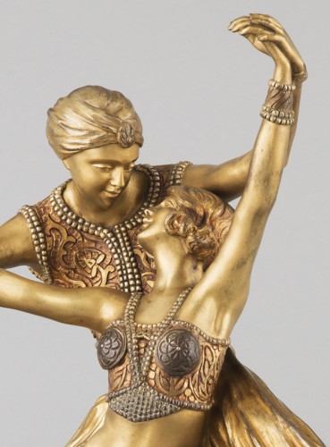 Sculpture  - Oriental Dancers - Claire-Jeanne-Roberte COLINET (1880-1950)