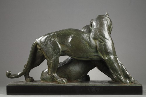 Sculpture  - Two panthers - André-Vincent BECQUEREL (1893-1983)