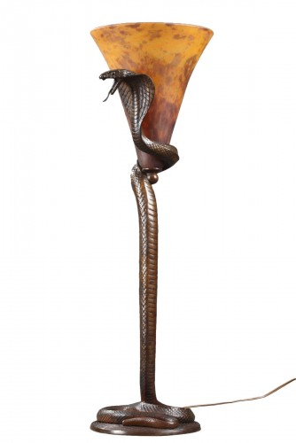  Rare "Cobra" Lamp - Edgar BRANDT (1880-1960) et DAUM