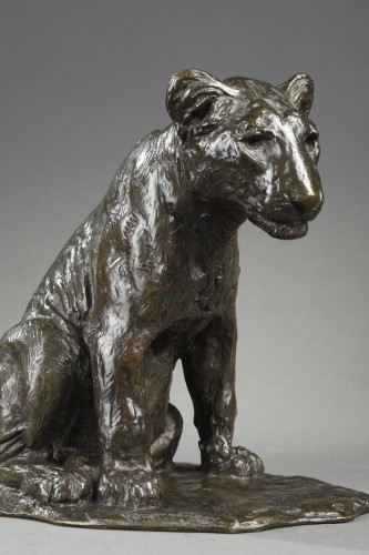 Lionceau assis - Roger GODCHAUX (1878-1958) - Sculpture Style Art Déco