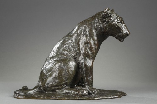 Sculpture Sculpture en Bronze - Lionceau assis - Roger GODCHAUX (1878-1958)