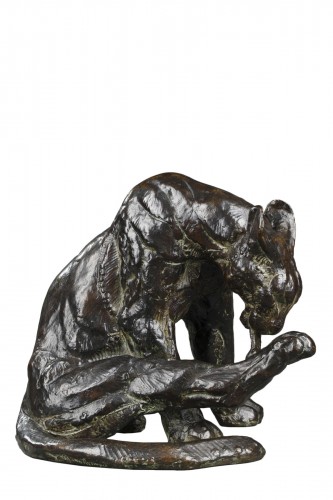 Panther licking its paw - Thierry VAN RYSWYCK (1911-1958)
