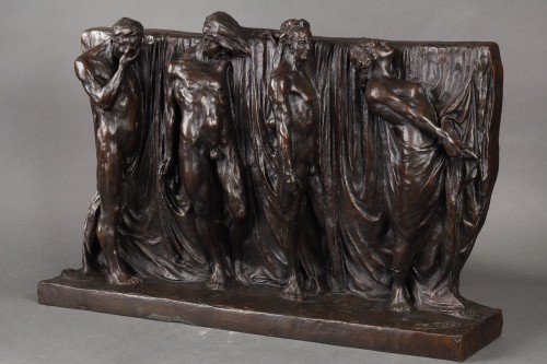 Sculpture Sculpture en Bronze - Rare paire de bas-reliefs - Alfred Pina (1887-1966)