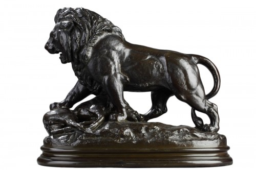 Lion strucking a wildboar - Antoine-Louis BARYE (1796-1875)