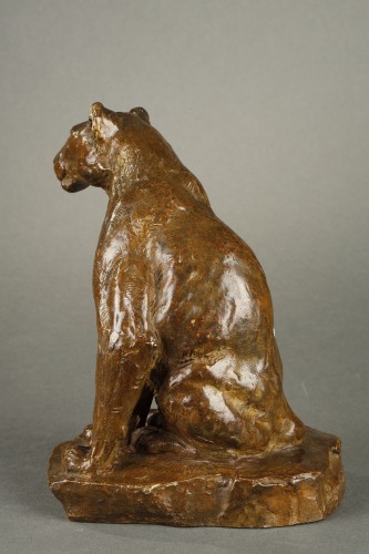 Lioness watching - Roger GODCHAUX (1878-1958) - Art Déco