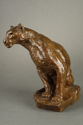 Art Déco - Lioness watching - Roger GODCHAUX (1878-1958)