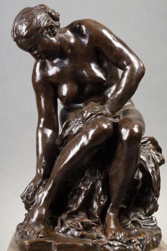 Sculpture Sculpture en Bronze - Baigneuse s'essuyant le pied droit - Aimé-Jules DALOU (1838-1902)