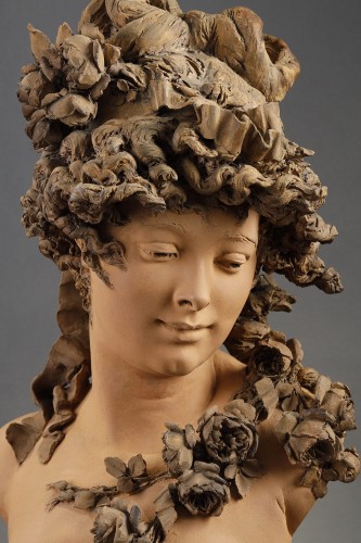 Antiquités - Jeune femme à la guirlande de roses - Albert-Ernest Carrier-Belleuse (1824-18887)