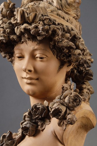 Antiquités - Jeune femme à la guirlande de roses - Albert-Ernest Carrier-Belleuse (1824-18887)