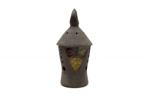 Manufacture d&#039;Accolay, ceramic and resin lantern, circa 1970 - 