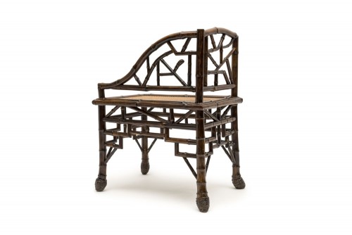 Perret & Vibert, fauteuil d'angle en bambou, vers 1880 - Galerie Vauclair